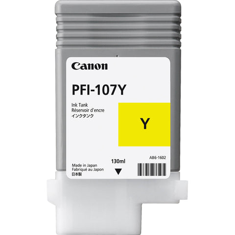 Canon 130ml PFI-107Y Ink Tank Cartridge (MPN: 6708B001AA)