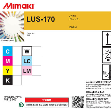 Mimaki LUS-170 UV curable ink 1L bottle Light Cyan (MPN: LUS17-LC-BA)
