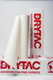 Drytac TwinTac Permanent acrylic adhesive on a 2 mil clear PVC carrier protected on each side with a release liner. Ideal for cut sheet applications