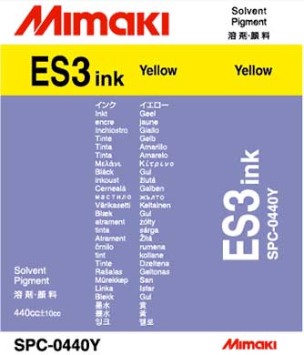 Mimaki ES3-Eco Solvent 440cc YELLOW Ink (MPN: SPC-0440Y)