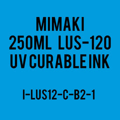 Mimaki LUS-120 UV curable ink 250cc bottle Cyan. (MPN: LUS12-C-B2)