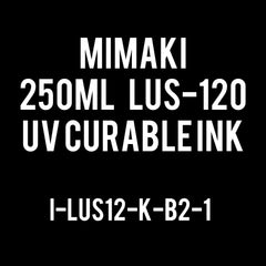 Mimaki LUS-120 UV curable ink 250cc bottle Black (MPN: LUS12-K-B2)