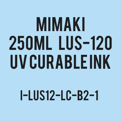 Mimaki LUS-120 UV curable ink 250cc bottle Light Cyan. (MPN: LUS12-LC-B2)