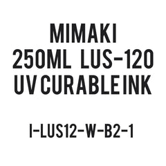 Mimaki LUS-120 UV curable ink 250cc bottle White (MPN: LUS12-W-B2)