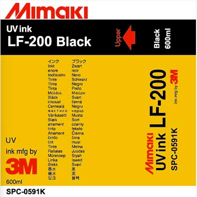 Mimaki LF-200 UV -Black 600ml Ink Cartridge (MPN: SPC-0591K)