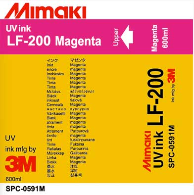 Mimaki LF-200 UV - Magenta 600ml Ink Cartridge (MPN: SPC-0591M)