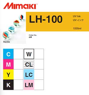 Mimaki LH-100 UV curable ink 1L bottle Yellow (MPN: LH100-Y-BA)