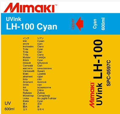 Mimaki LH-100 UV ink 600ml ink Pack Cyan (MPN: SPC-0597C)