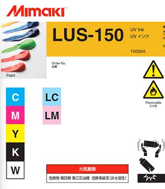 Mimaki LUS-150 UV curable ink 1L bottle Cyan (MPN: LUS15-C-BA)