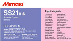Mimaki SS21 Solvent Ink 2 liter Ink Pack  Light Magenta (MPN: SPC-0588Lm)
