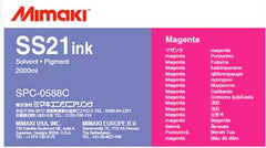 Mimaki SS21 Solvent Ink 2 liter Ink Pack  Magenta (MPN: SPC-0588M)