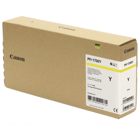 Canon Pro PFI-1700Y Lucia Yellow Pigment Ink Tank - 700ml for Canon Pro-2000/4000/6000. (MPN: 0778C001AA)
